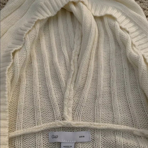 Gap Women’s M Medium Cream Off-White Hoodie Cable Sweater - Picture 4 of 5